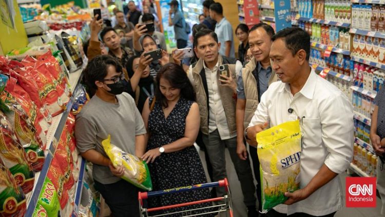 Dirut Sidak Distribusi Beras SPHP di Ritel Modern