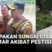 Penampakan Sungai Cisadane yang Tercemar Akibat Kebakaran Gudang Pestisida